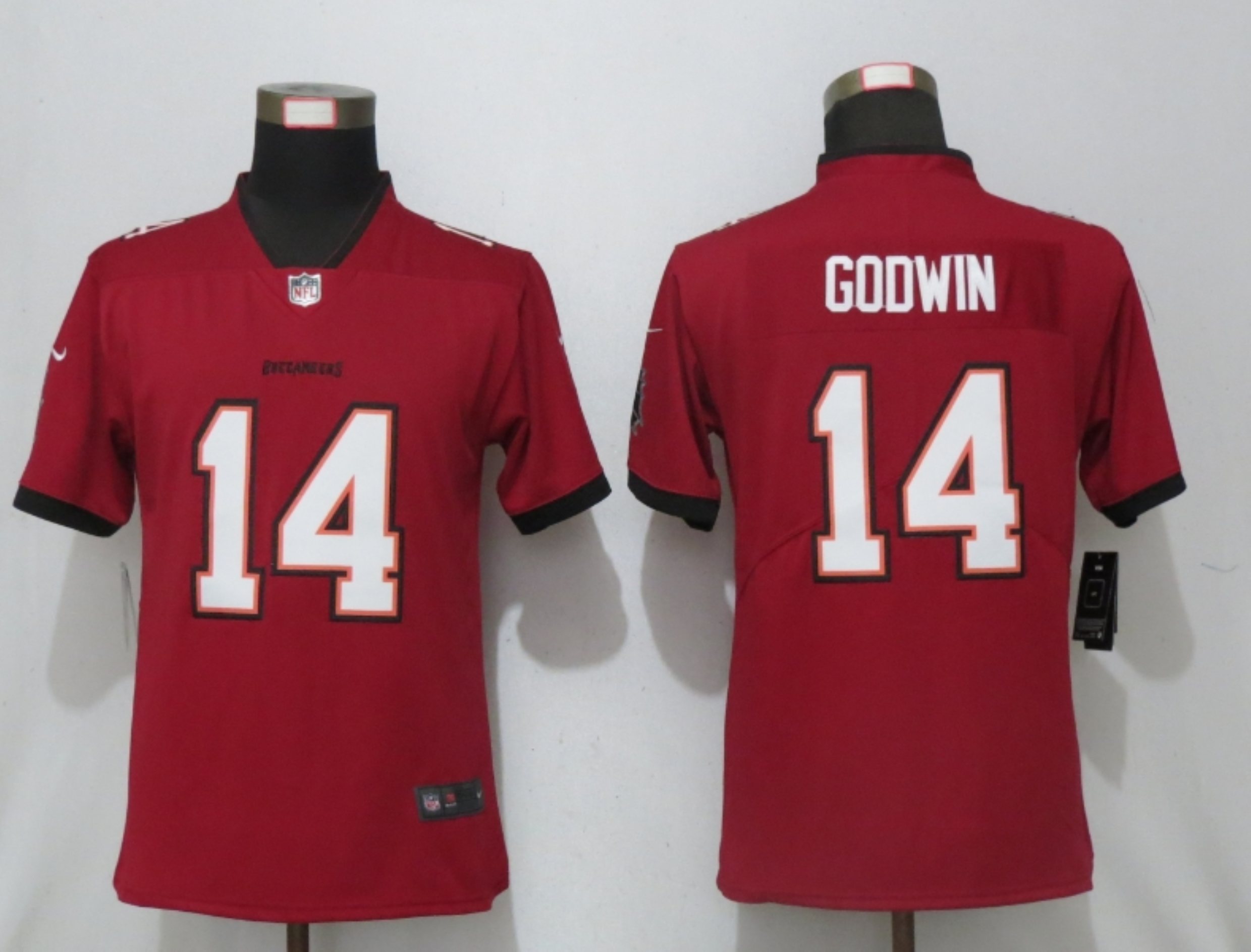 Women New Nike Tampa Bay Buccaneers #14 Godwin Nike Red Alternate Vapor Elite Playe->women nfl jersey->Women Jersey